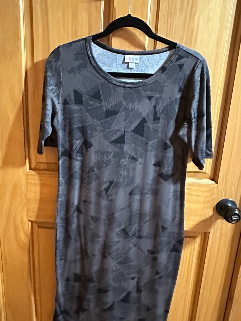 LuLaRoe Julia Charcoal Geometric Dress